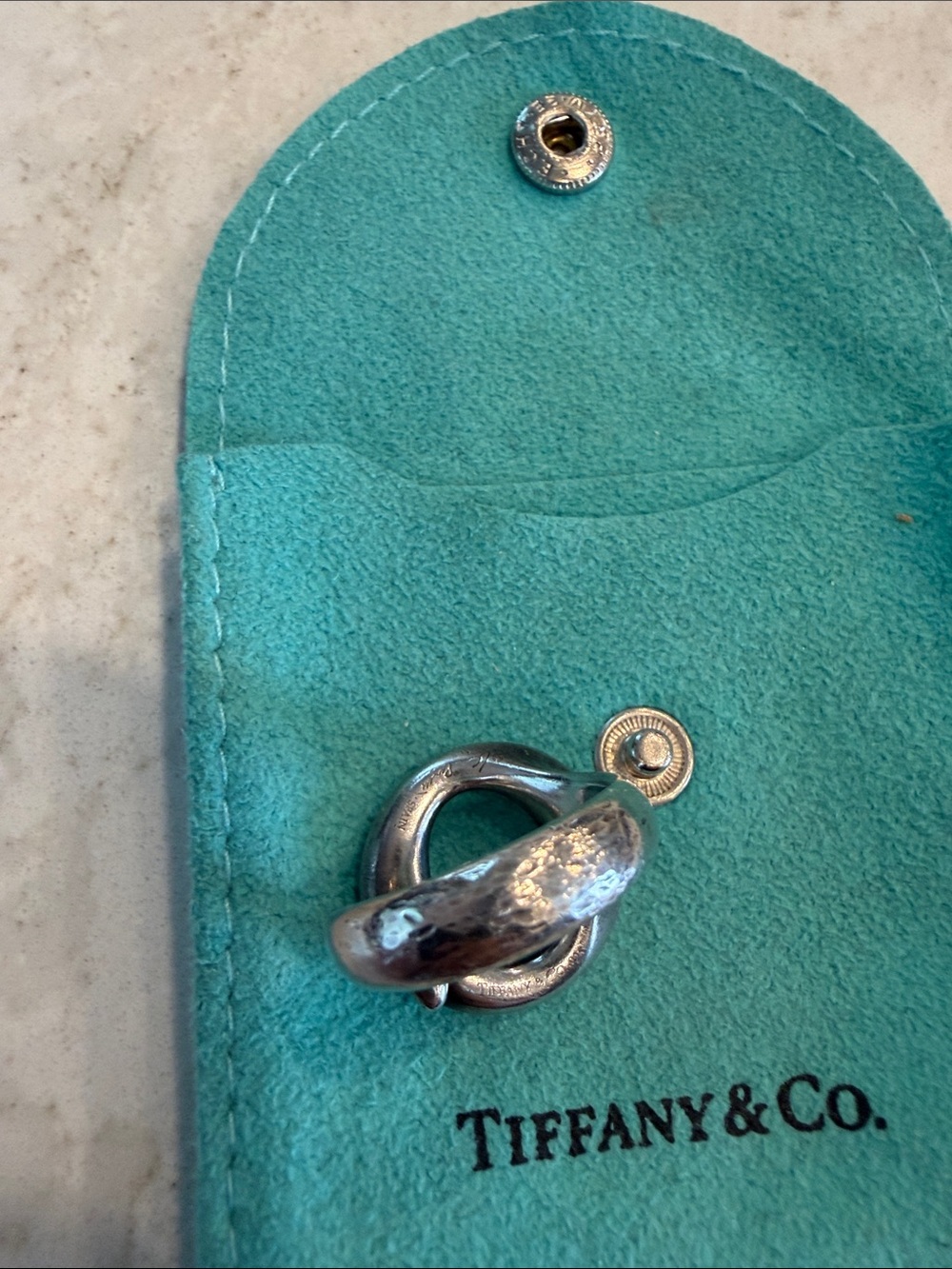 Authentic Tiffany & Co Elsa Peretti Sterling Silver Ring size 6.5 - Picture 4 of 7